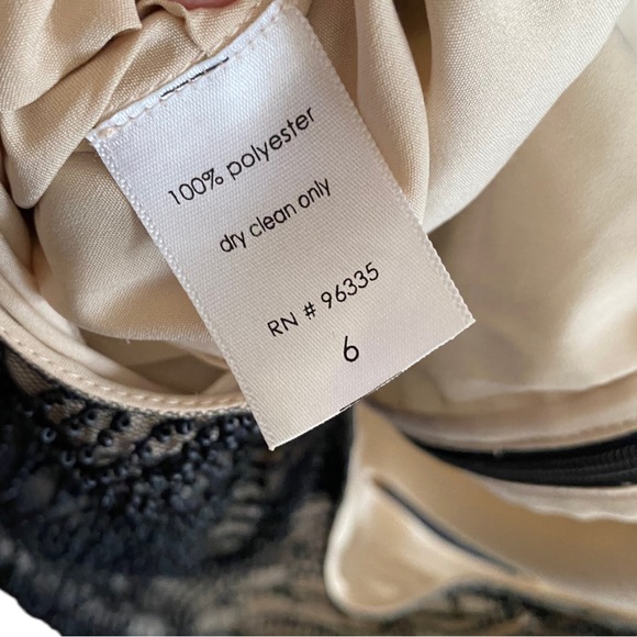 Susana Monoco Beaded Sleeveless Black and Tan Form Dress Women’s Size 6 - Picture 7 of 7